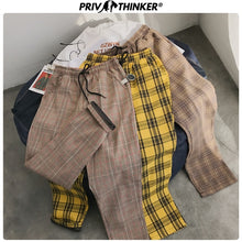 Load image into Gallery viewer, Privathinker Men Women Korean Black Plaid Casual Pants 2020 Mens Streetwear Harem Pants Male Checkered Trousers Plus Size
